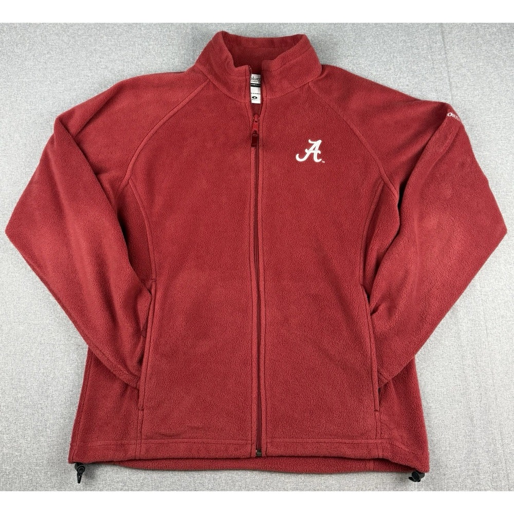 Columbia Alabama Crimson Tide Womens M Red Full Zip Fleece Jacket Roll Tide